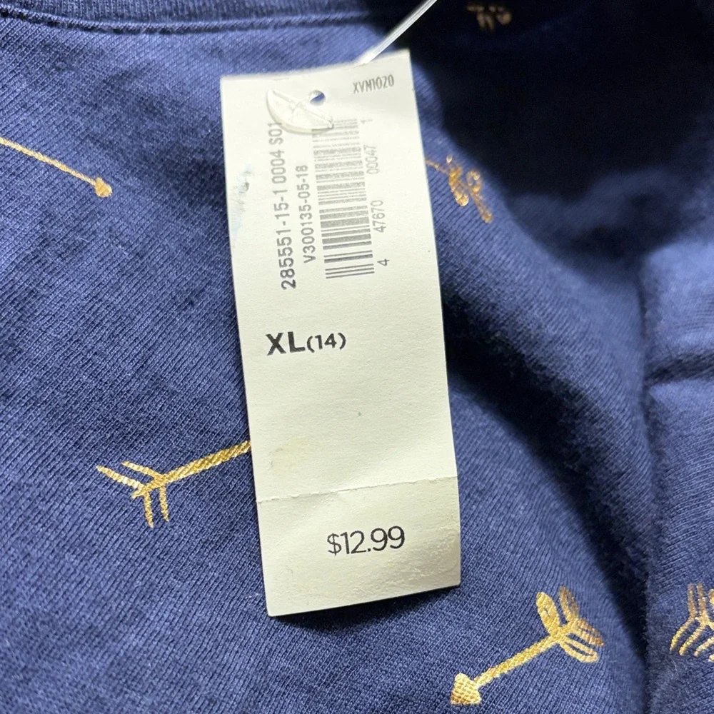 Old Navy Kids Navy Blue Long Sleeve Tee with Gold Arrow Print